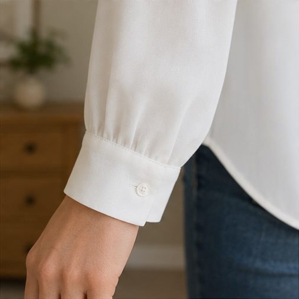 White Ruffle Collar Blouse - Picture 5 of 6